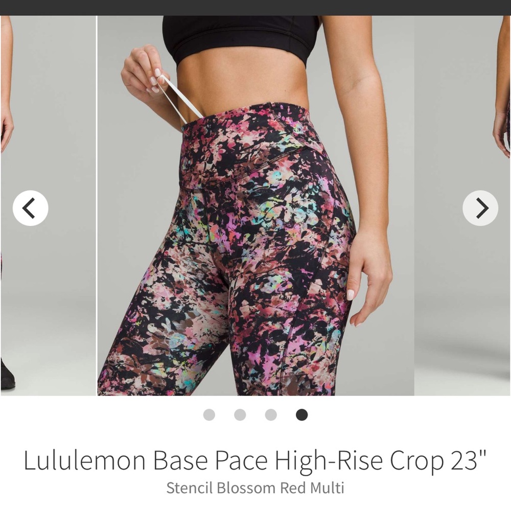 lululemon athletica Base Pace Leggings — Multi Floral Print on Black